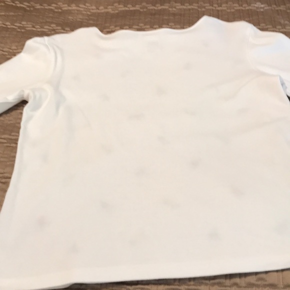 Talbots top, embroidered flowers on white, S - Picture 8 of 8